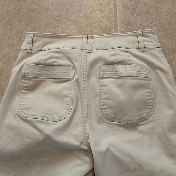 Christopher and Banks Beige Cropped Pants with Button Detail - Picture 4 of 7